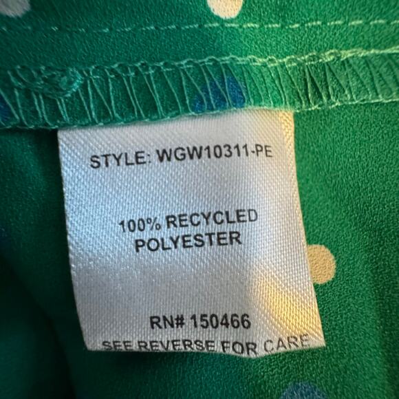 41 Hawthorn Tiffiny Tulip Sleeve Blouse V-Neck Green Polka Dot Top NWT XS Petite - Picture 8 of 8